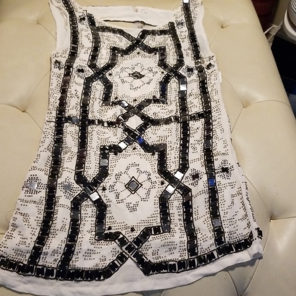 Free People Dresses & Skirts - Free People black and white beaded dress sz 0